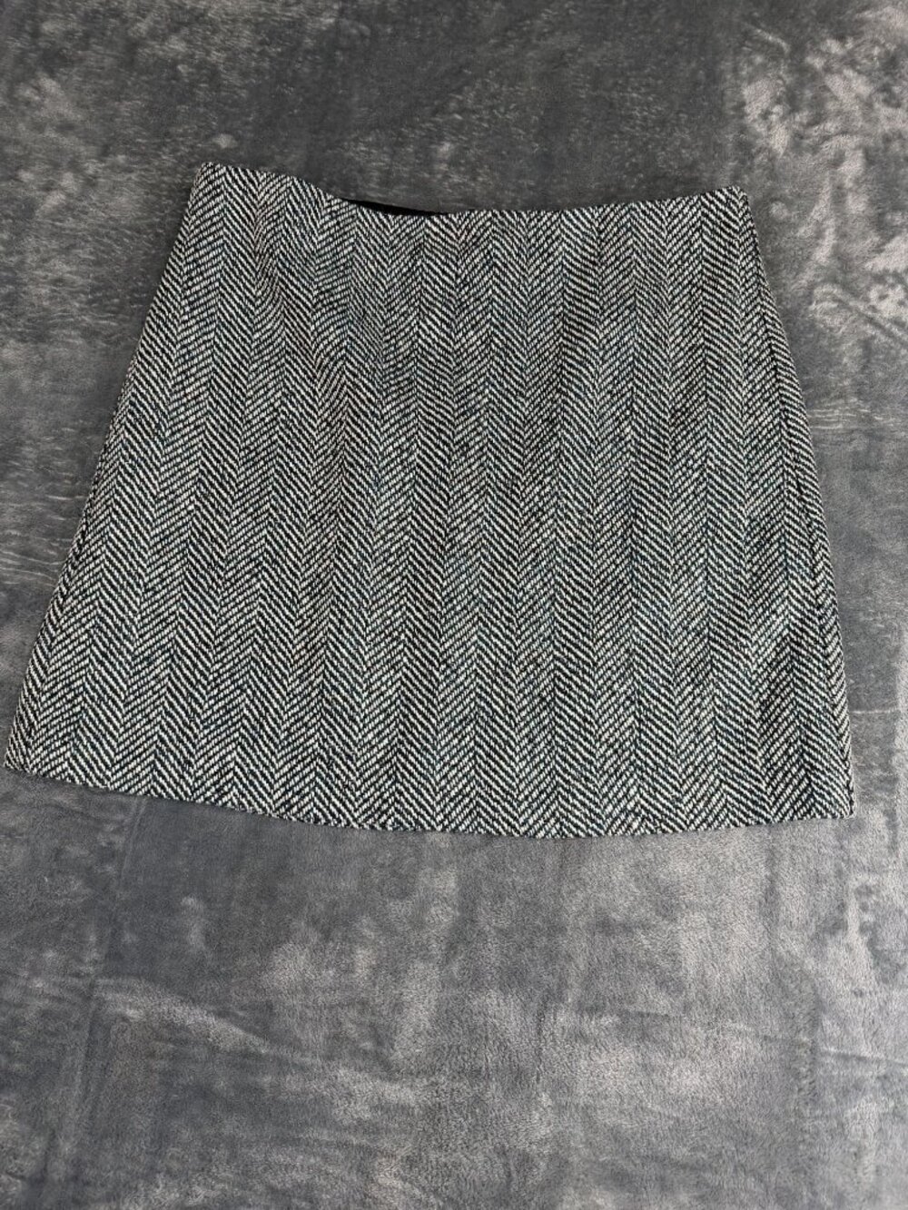Loft Outlet Womens Green & White Herringbone Mini Skirt Size 16